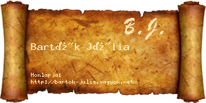 Bartók Júlia névjegykártya