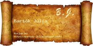 Bartók Júlia névjegykártya